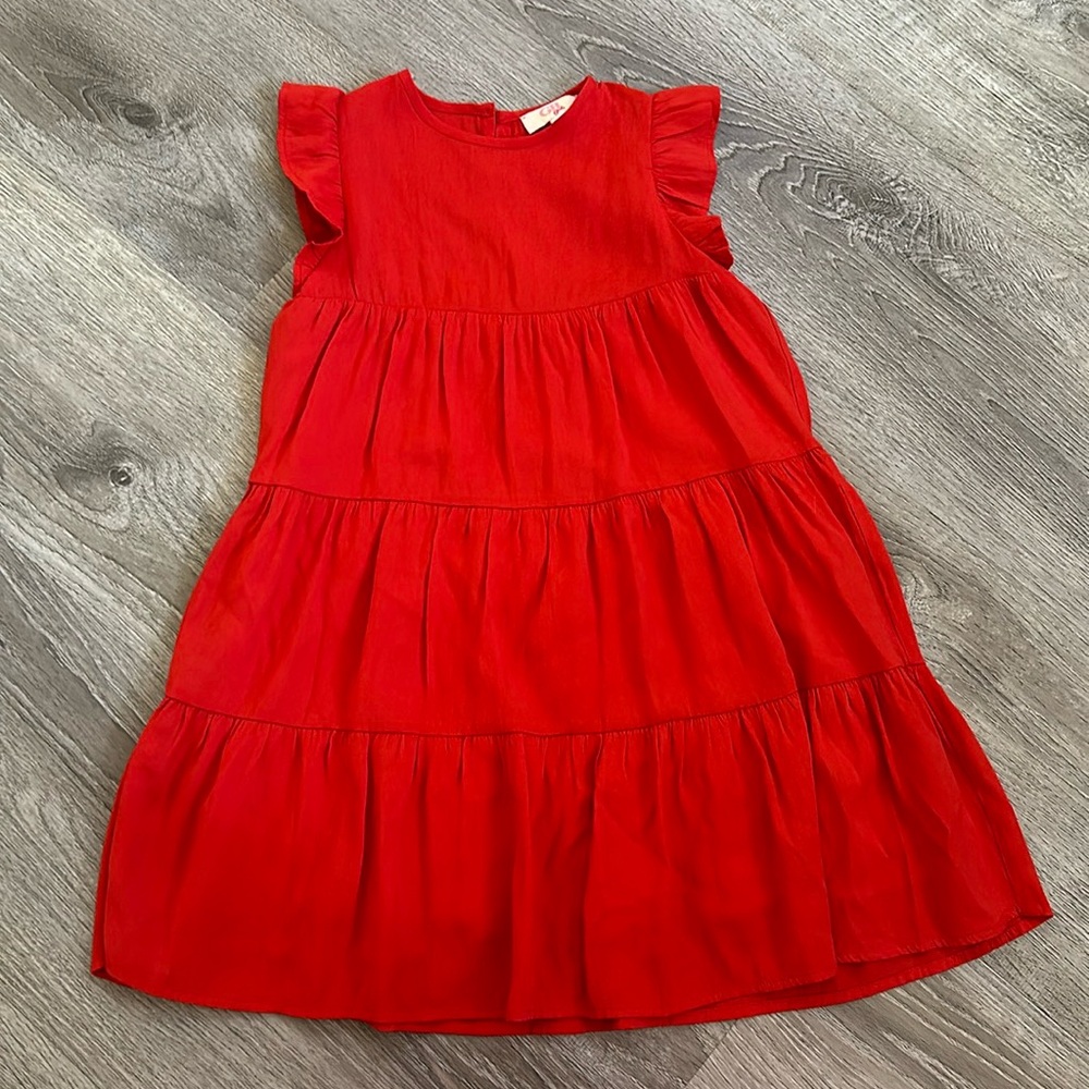 GB girls bright red dress